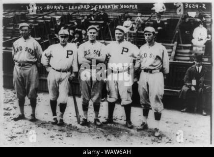 Duffy Lewis & Harry Hooper, Boston AL; Ed Burns, Philadelphia NL; Niederländisch Leonard, Boston AL; Gavvy Cravath, Philadelphia NL (Baseball) Stockfoto