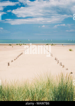 Strand von Dünkirchen und im Englischen Kanal, Nord Frankreich Stockfoto