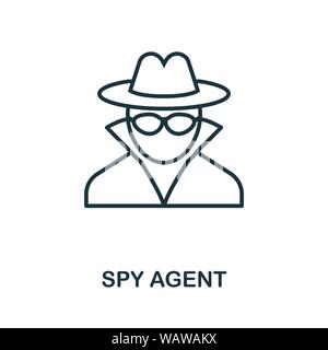 Spion Agent dünne Linie Symbol. Kreative einfache Design von Sicherheit Ikonen Sammlung. Umrisse Spion agent Symbol für Web Design und mobile Apps Nutzung Stock Vektor