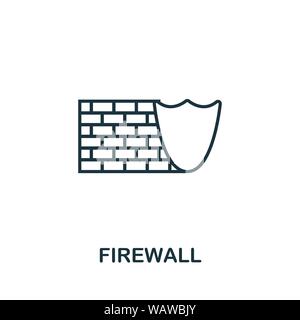 Firewall thin line Symbol. Kreative einfache Design von Sicherheit Ikonen Sammlung. Umrisse firewall Symbol für Web Design und mobile Apps Nutzung Stock Vektor