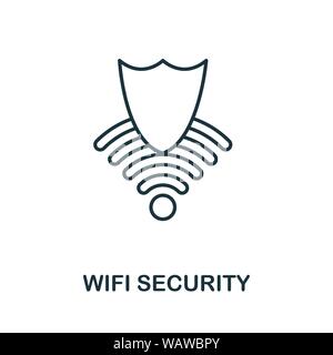Wlan-Sicherheit dünne Linie Symbol. Kreative einfache Design von Sicherheit Ikonen Sammlung. Übersicht WLAN-Sicherheit Symbol für Web Design und mobile Apps Nutzung Stock Vektor
