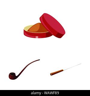 Vector Illustration von Zigaretten und Tabak unterzeichnen. Sammlung von Zigaretten- und Nikotin Lager Symbol für das Web. Stock Vektor