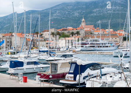 ACI Marina, Stadt Korcula, Insel Korcula, Dalmatien, Kroatien Stockfoto