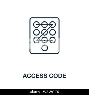 Access Code dünne Linie Symbol. Kreative einfache Design von Sicherheit Ikonen Sammlung. Überblick access code Symbol für Web Design und mobile Apps Nutzung Stock Vektor