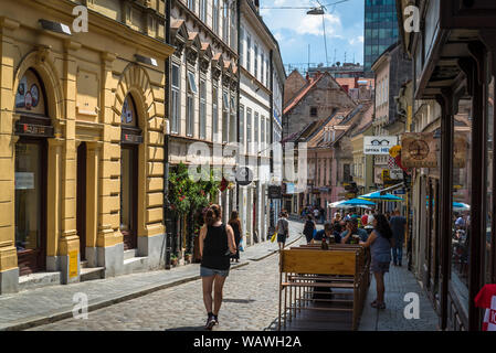 Laidback Radiceva Straße, verbindet die der unteren und der oberen Stadt, Zagreb, Kroatien Stockfoto