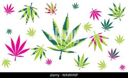 Cannabis Blätter vector Pink nahtlose Muster Stock Vektor