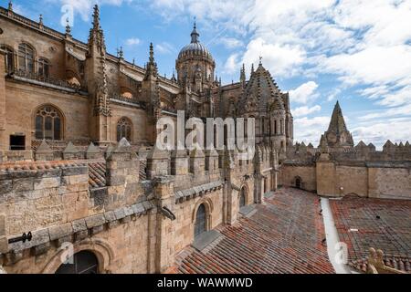 Gotische Alte Kathedrale, Catedral Vieja, Außenansicht, Salamanca, Kastilien-León, Spanien Stockfoto