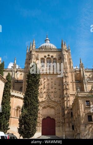 Gotische Alte Kathedrale, Catedral Vieja, Außenansicht, Salamanca, Kastilien-León, Spanien Stockfoto