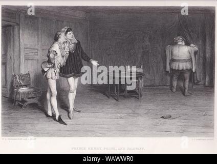 Drucken von Prinz Henry, Poins und Falstaff von Shakespeares "König Heinrich IV. erste Teil". Stockfoto