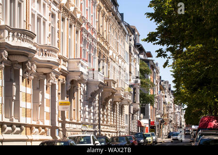 Häuser auf Oppenhoffallee im Frankenberger Viertel, Aachen, Nordrhein-Westfalen, Deutschland. Gruenderzeithaeuser an der Oppenhoffallee im Frankenber Stockfoto