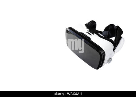 Virtual reality Helm auf weißem Hintergrund mit Kopie Raum isoliert. Stockfoto