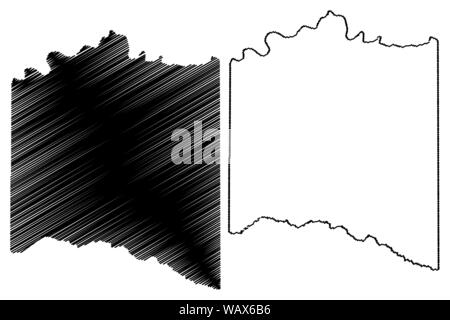 Lamar County, Texas (Grafschaften in Texas, USA, USA, USA, USA) Karte Vektor-illustration, kritzeln Skizze Lamar Karte Stock Vektor