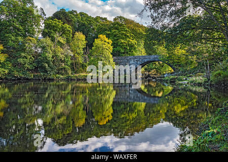 Biber Brücke über Afon (Fluss) Conwy in der Nähe von Betws-y-Coed Snowdonia National Park North Wales UK September 2018 Stockfoto