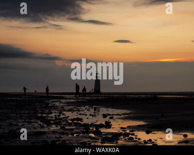 Schüsse auf talacre Strand kurz vor Sonnenuntergang Sonnenuntergang im Sommer genommen Stockfoto