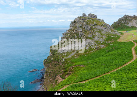 Das Tal der Felsen ist ein trockenes Tal, die parallel zur Küste in North Devon, England läuft Stockfoto