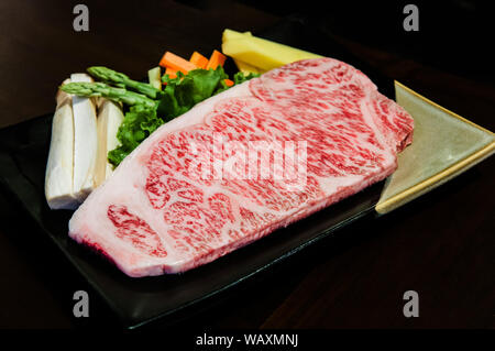 Stück Wagyu Beef Roastbeef Steak Stockfoto