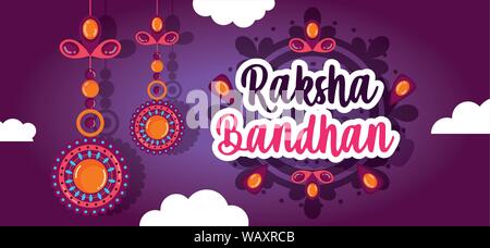 Happy Raksha Bandhan banner Feier design Vector Illustration Stock Vektor