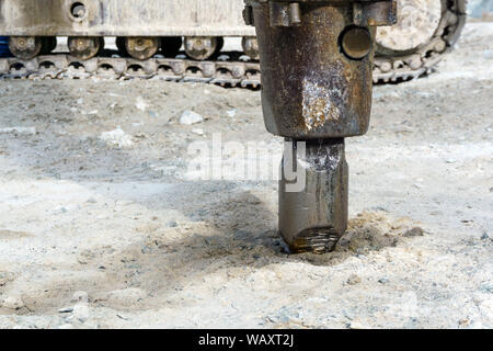 Meißel Bagger montierte hydraulische Jackhammer close-up Stockfoto