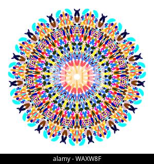 Bunte Blume mandala Ornament - Kreisförmige abstrakt vektor design Element Stock Vektor