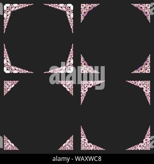 Gebogene Stein Mosaik Seite Ecke Design Set - vektor design elemente Stock Vektor