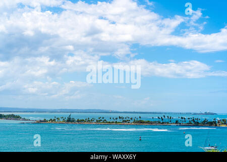 Ozean Horizont vom Fort San Felipe del Morro Puerto Rico. Stockfoto