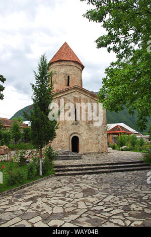 Kis, Aserbaidschan - 12 Aug 2013. Die alte Kirche in Kis Dorf, Aserbaidschan Stockfoto