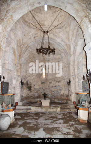 Kis, Aserbaidschan - 12 Aug 2013. Die alte Kirche in Kis Dorf, Aserbaidschan Stockfoto