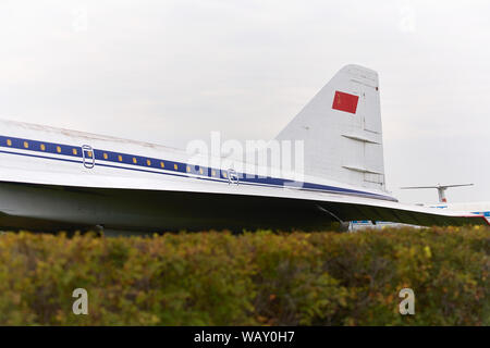 Alte militärische Flugzeugkabine close-up. Stockfoto