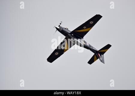 RAF Tucano T1 die Durchführung der letzten Anzeige an die 2019 RIAT, bevor es von der Service noch in diesem Jahr beenden nach 30 Jahren Service zurückgezogen. Stockfoto