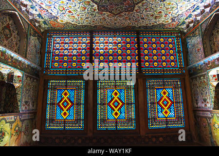 Sheki, Aserbaidschan - 12 Aug 2013. Der Khan Palace in Scheki Stadt, Aserbaidschan Stockfoto