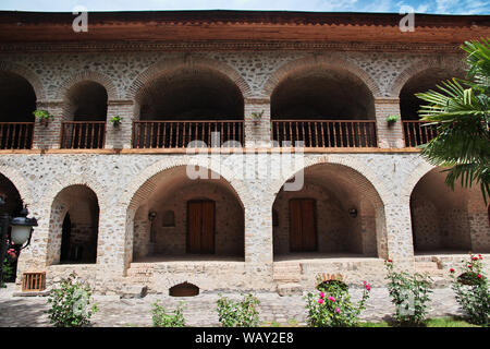 Sheki, Aserbaidschan - 12 Aug 2013. Der Khan Palace in Scheki Stadt, Aserbaidschan Stockfoto