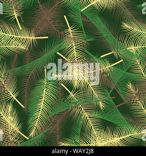 Das Design der Palmblätter ist nahtlos Stockfoto