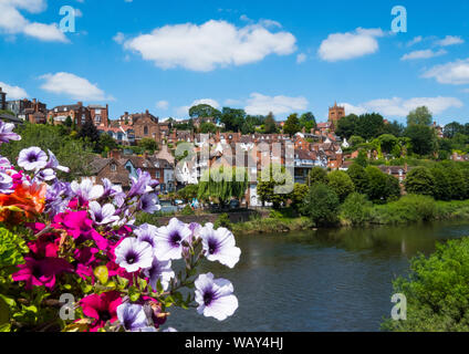 Bridgnorth und Fluss Severn, Bridgnorth, Shropshire, Großbritannien Stockfoto