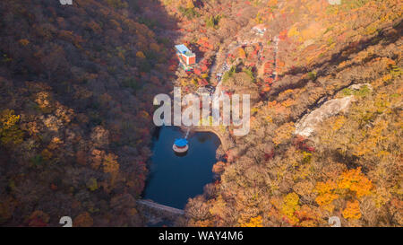Luftaufnahme Herbst naejangsan nationnal Park, South Korea Stockfoto