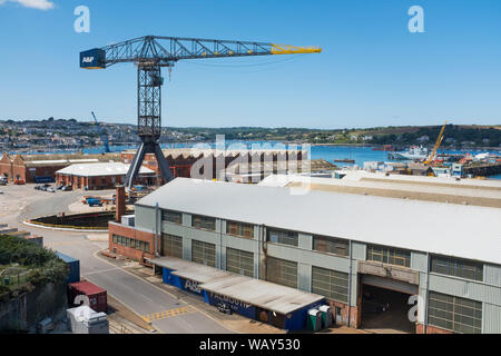 Pendennis superyacht Bauhof, Falmouth, Cornwall, Großbritannien Stockfoto