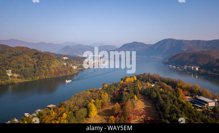 Luftaufnahme Herbst Insel Nami, Seoul Korea Stockfoto