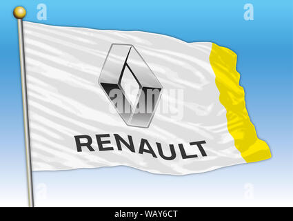 Renault internationale Auto Industrial Group, Fahne mit Logo, Illustration Stockfoto