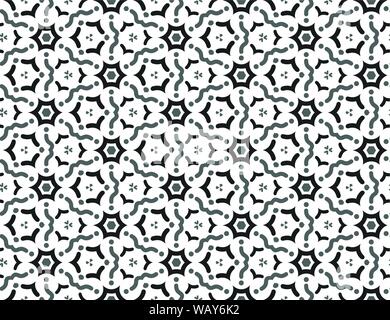 Vektor nahtlose geometrische Muster. Schwarz und Grau wellenförmige Linien, Formen auf weißem Hintergrund. Stock Vektor