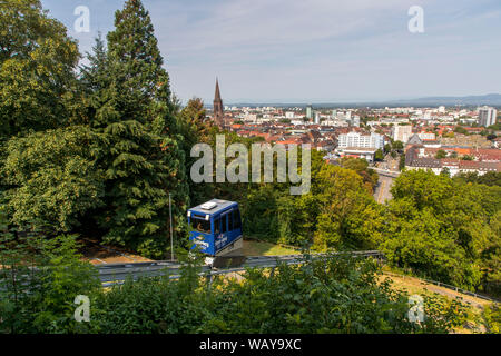 Freiburg im Breisgau, Seilbahn, Castle Mountain Railway, auf dem Burghügel, Stockfoto