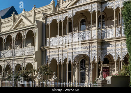 Viktorianischen villen Powlett Street East Melbourne Australien Stockfoto