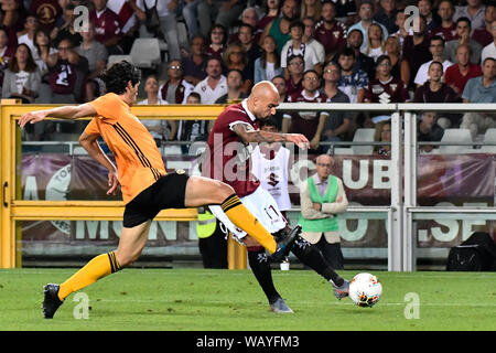 Simone Zaza (Torino FC) während der Europa League 2019-20 Fußballspiel zwischen Torino FC und Wolverhampton Wanderers FC am Stadio Grande Torino am 22 August, 2019 in Turin, Italien. Stockfoto