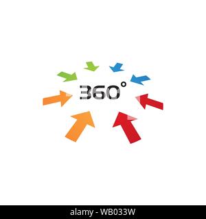 360 Grad Ansicht ähnliche Vector Icons Design Template Stock Vektor