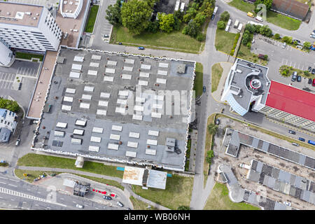 Antenne Blick von oben auf die städtisch-industriellen Bereich.Drone Fotografie Stockfoto