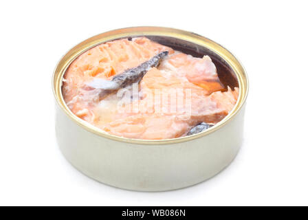 Verzinnte Lachs isoliert auf weißem Stockfoto