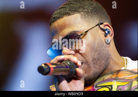 Austin, Texas, USA. 22 Aug, 2019. August 22, 2019: Nelly führt live im Austin 360 Amphitheater, Stromkreis des Nord- und Südamerika. Austin, Texas. Mario Cantu/CSM. Credit: Cal Sport Media/Alamy leben Nachrichten Stockfoto