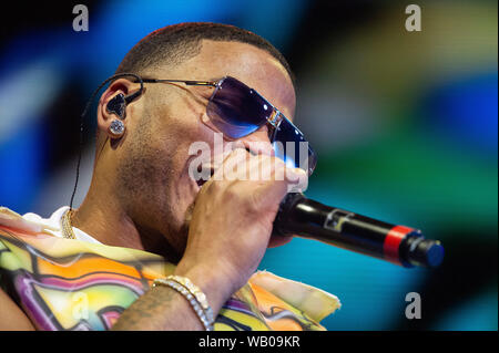 Austin, Texas, USA. 22 Aug, 2019. August 22, 2019: Nelly führt live im Austin 360 Amphitheater, Stromkreis des Nord- und Südamerika. Austin, Texas. Mario Cantu/CSM. Credit: Cal Sport Media/Alamy leben Nachrichten Stockfoto