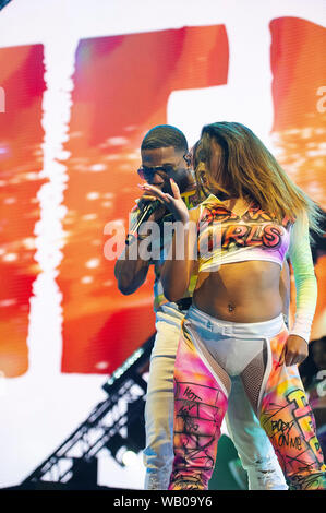 Austin, Texas, USA. 22 Aug, 2019. August 22, 2019: Nelly führt live im Austin 360 Amphitheater, Stromkreis des Nord- und Südamerika. Austin, Texas. Mario Cantu/CSM. Credit: Cal Sport Media/Alamy leben Nachrichten Stockfoto