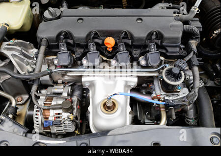 Nahaufnahme Detail von Auto Motor Stockfoto