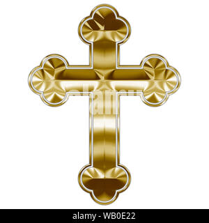 Das Orthodoxe Christentum Gold Kreuz Symbol Stockfoto