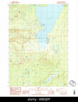 USGS Topo Karte Oregon Waldo See 2819821986 24000 Wiederherstellung Stockfoto